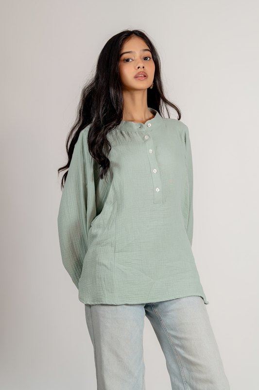 Balloon Sleeve Top in Pistachio