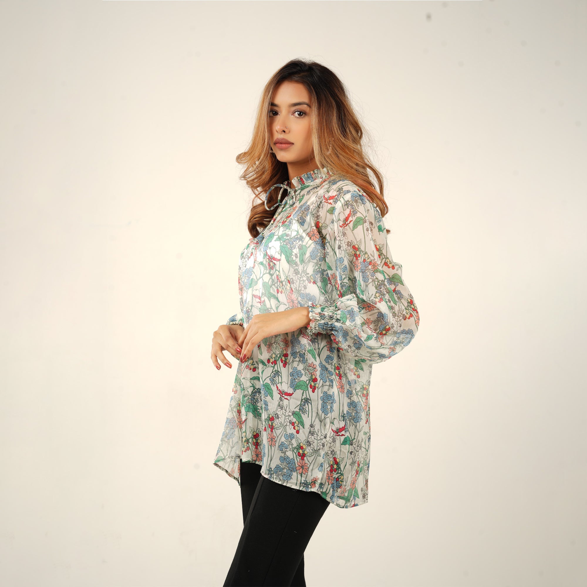 Floral Ruffled Top