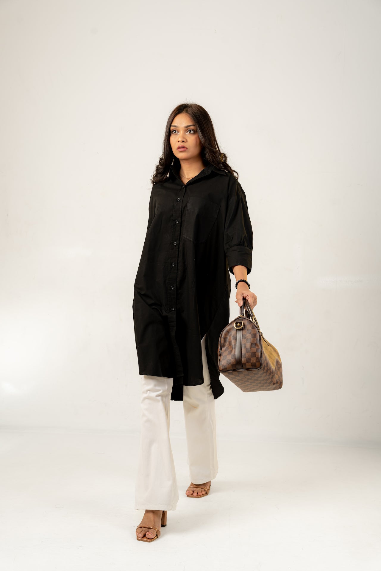 Black Oversized Poplin Shirt