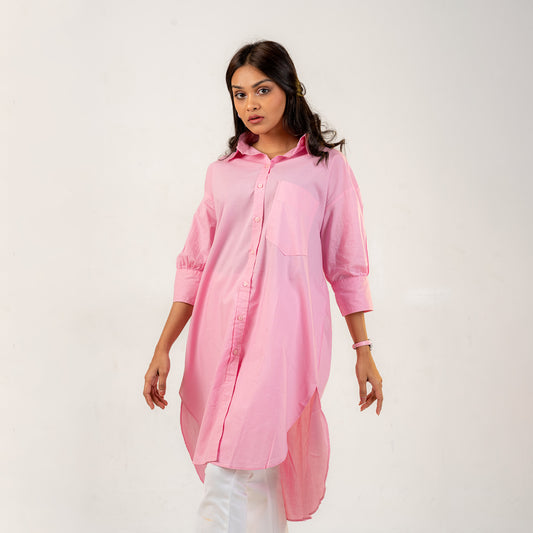 Light Pink Oversized Poplin Shirt