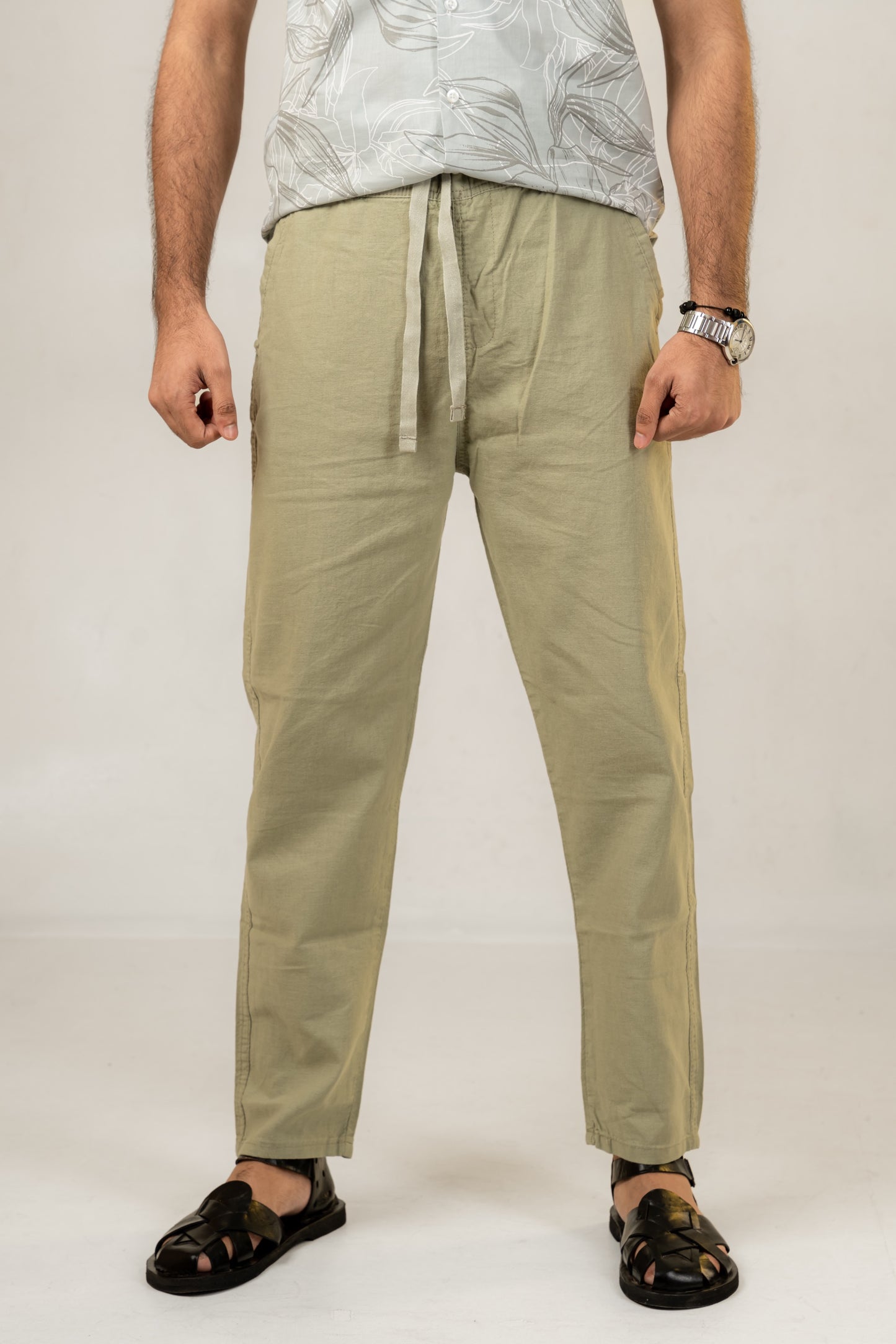 Unisex Pistachio Linen Effect Joggers