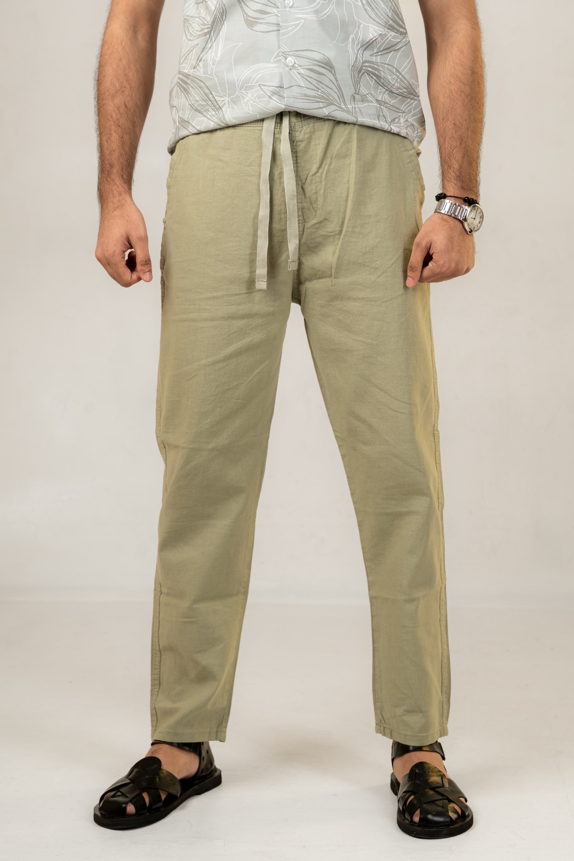Unisex Pistachio Linen Effect Joggers