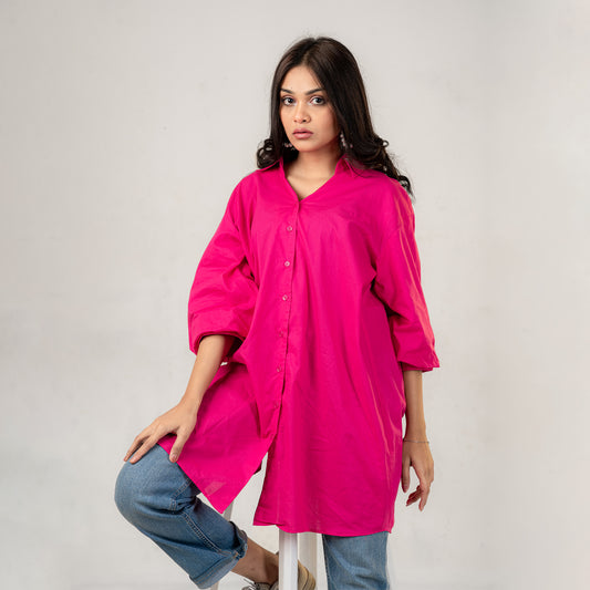 Fuchsia Poplin Shirt
