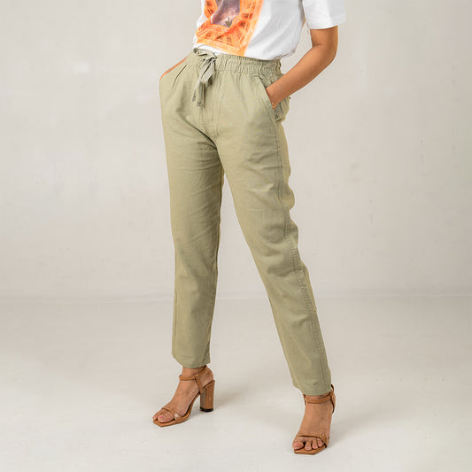 Unisex Pistachio Linen Effect Joggers