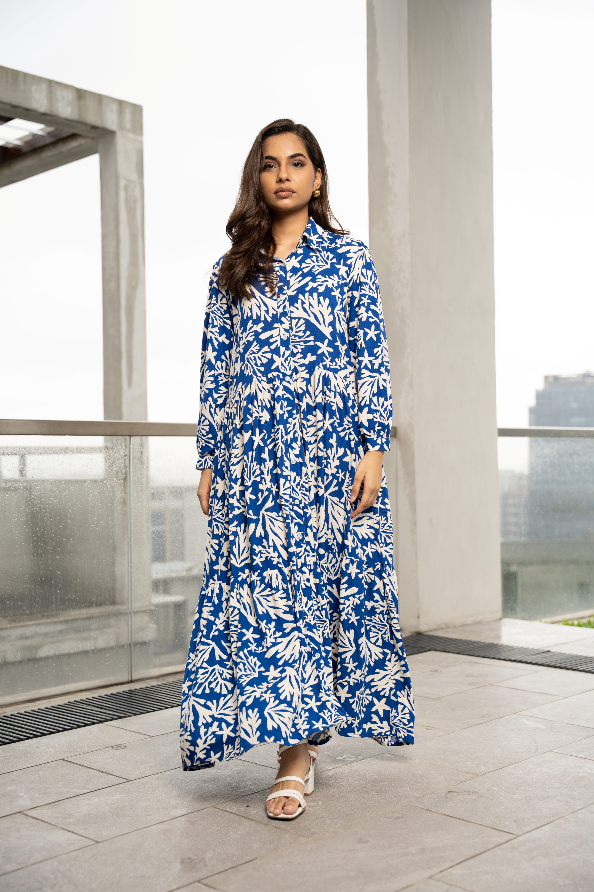 Azure  Button Down Dress