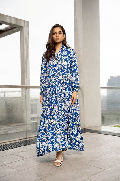 Azure  Button Down Dress