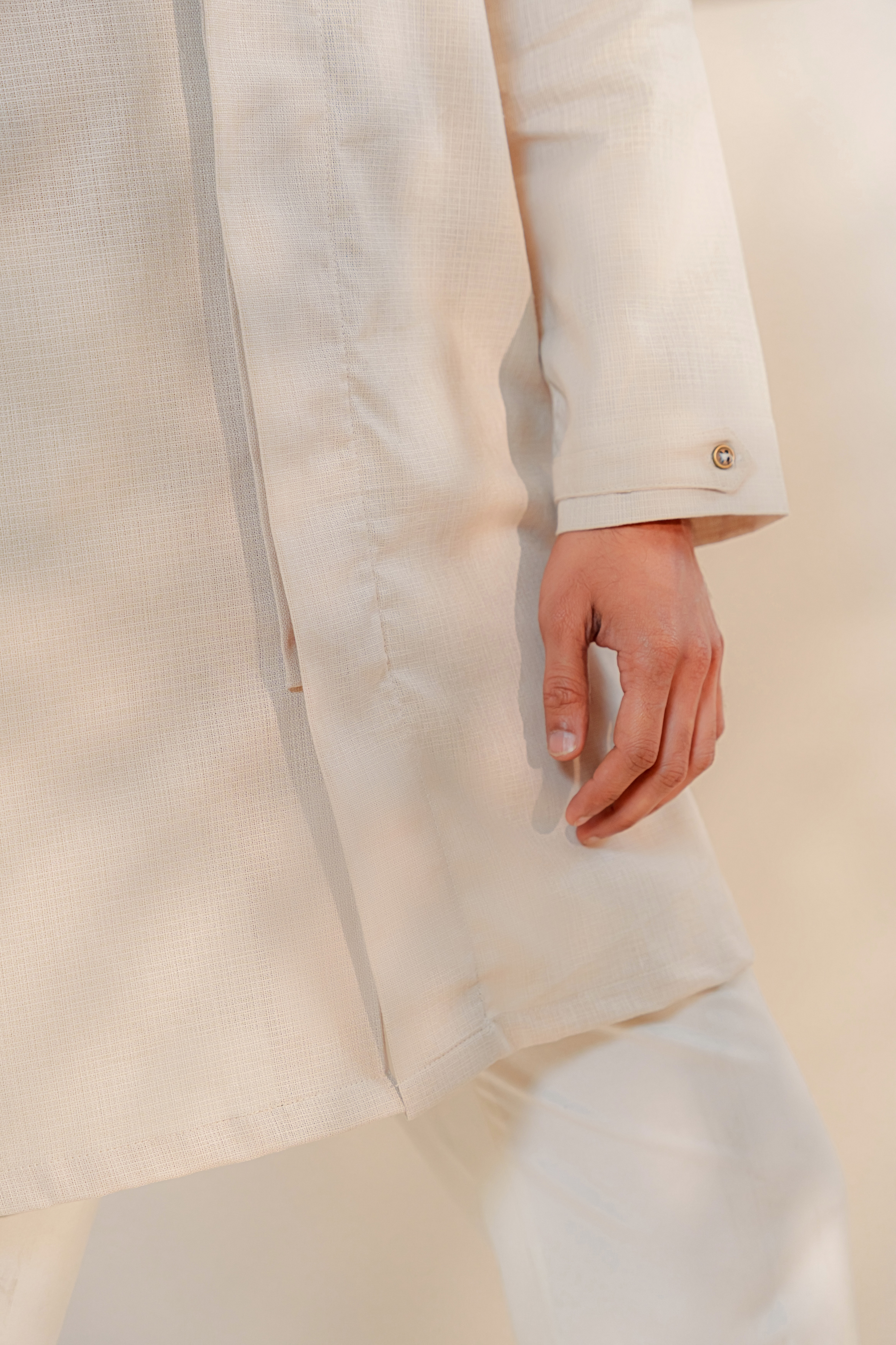 Omeir Contemporary Panjabi – Oatmeal Khaadi