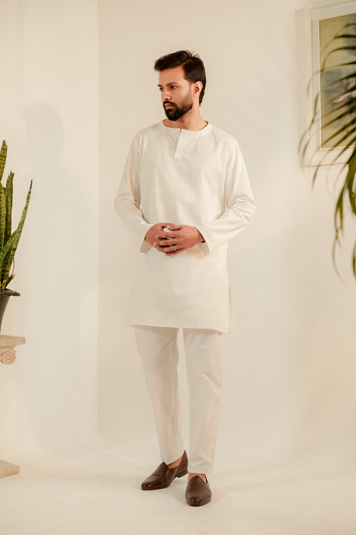 Kiyaan Khaadi Panjabi – White