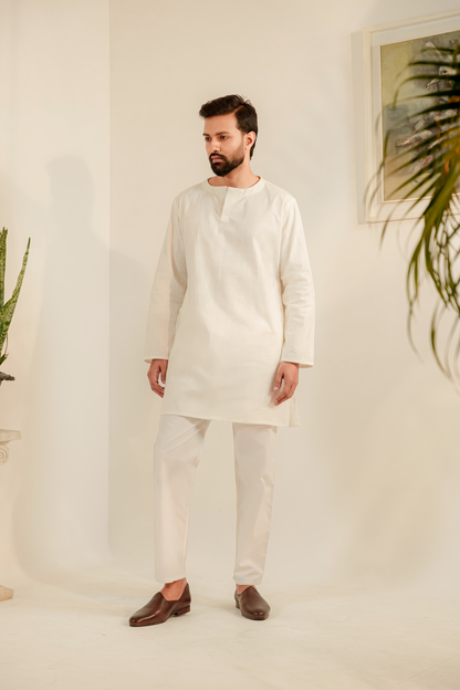 Kiyaan Khaadi Panjabi – White