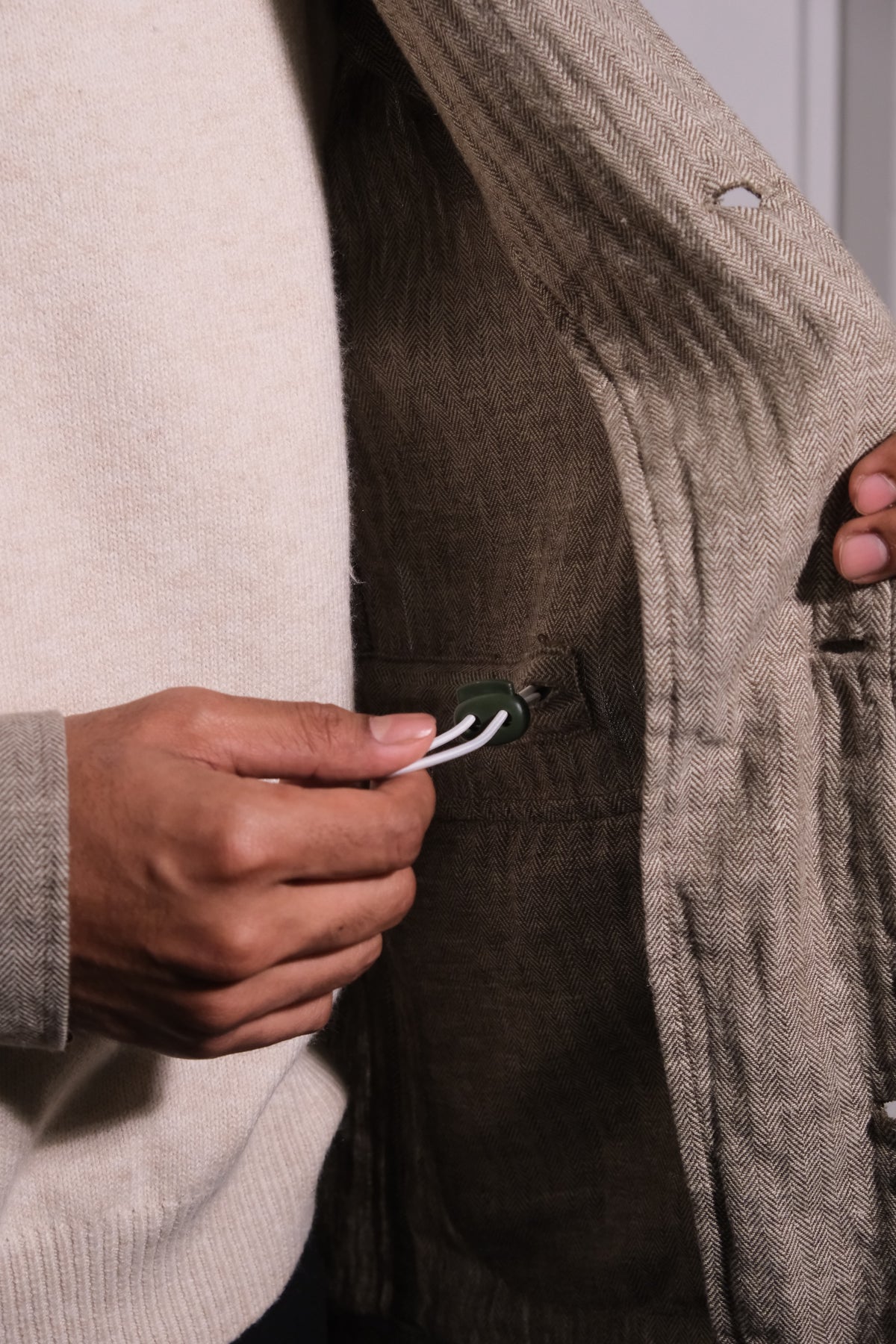 Olive Herringbone Safari