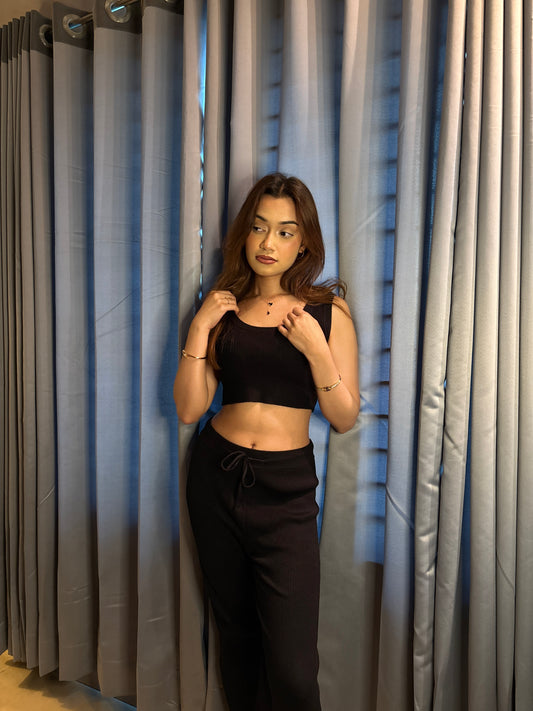 Jet Black 2-Piece Co-ord Set