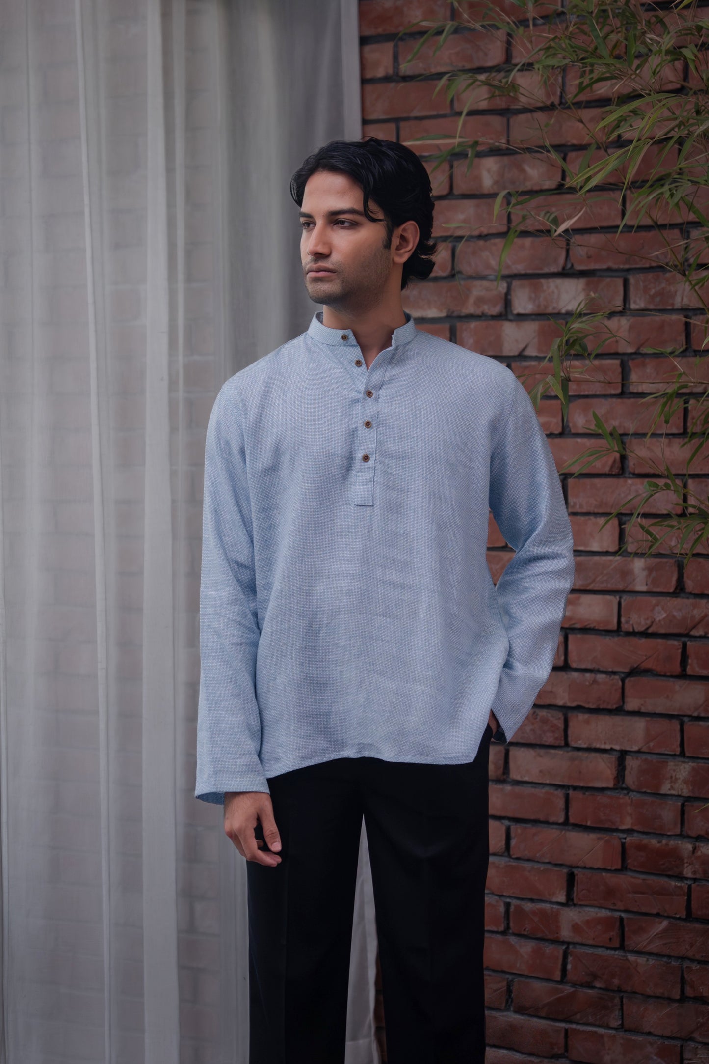 Naeel Contemporary Kurta in Light Blue