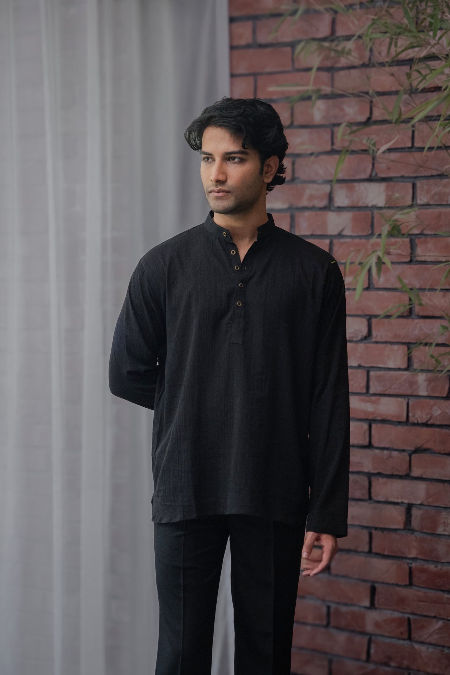 Naeel Contemporary Kurta In Black