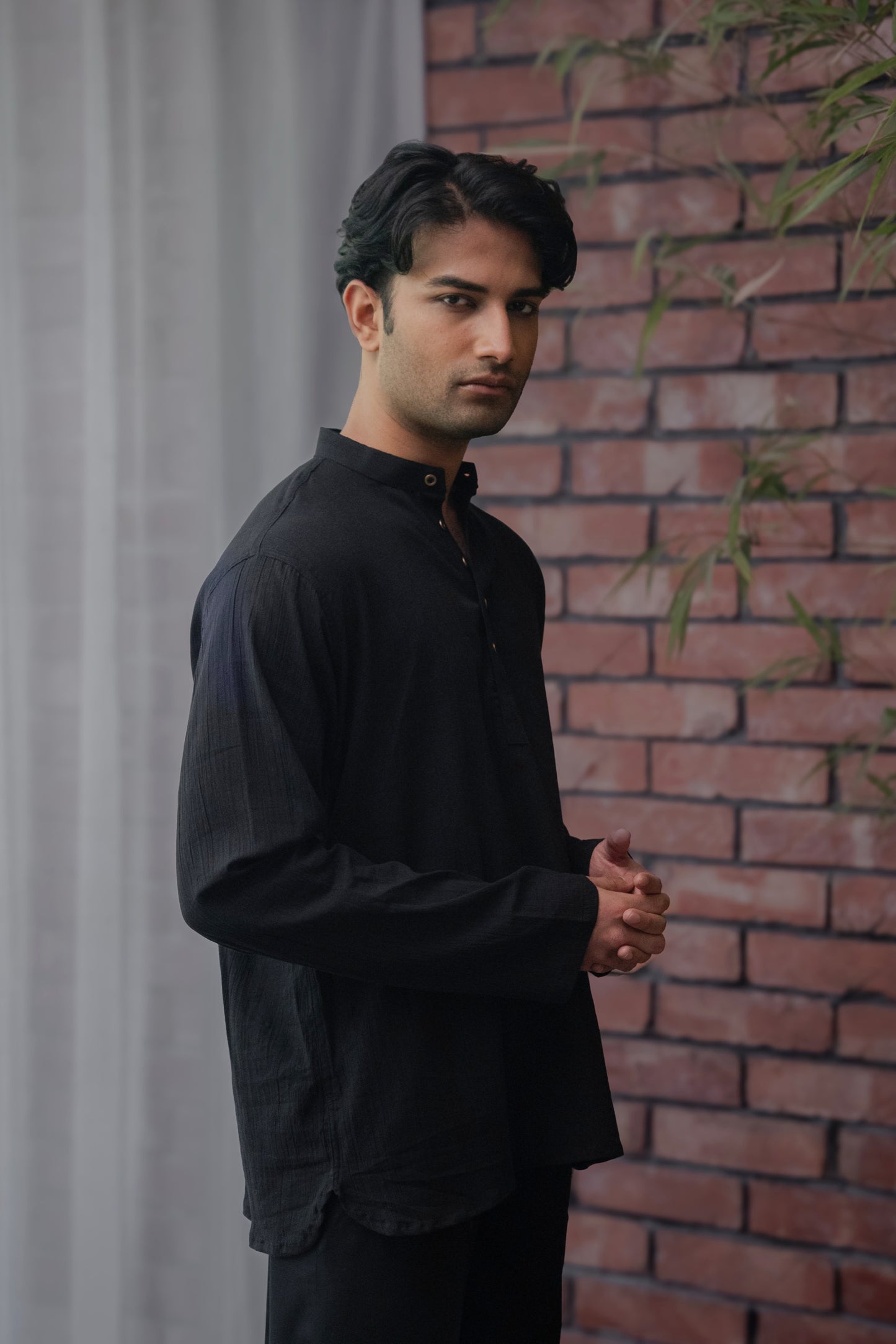 Naeel Contemporary Kurta In Black