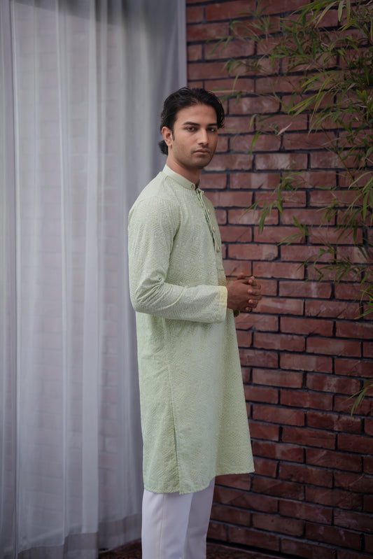 Ishaan Panjabi in Pastel Green