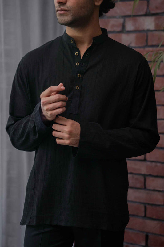 Naeel Contemporary Kurta In Black