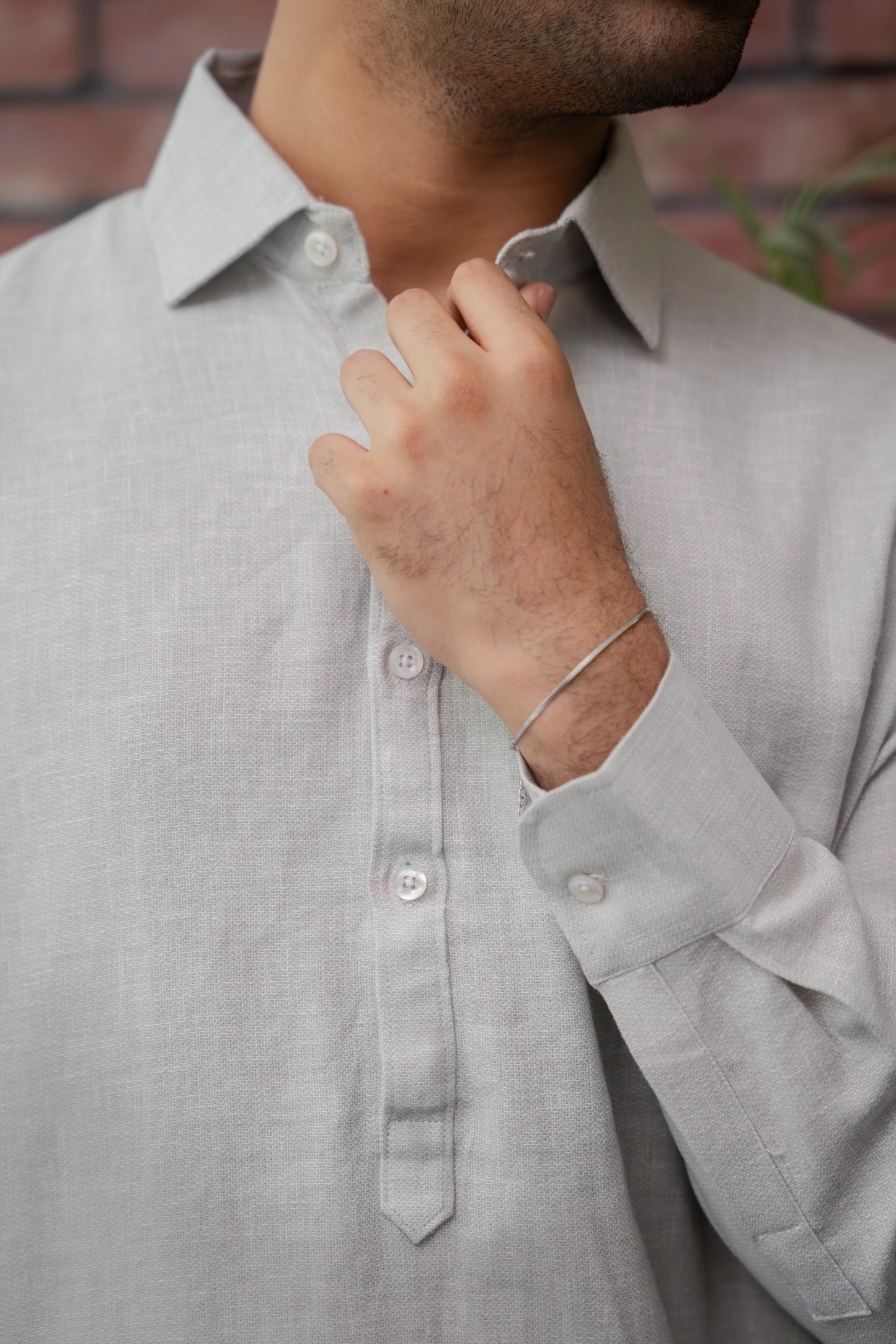 Aarib Structured Contemporary Kurta - Faded Green