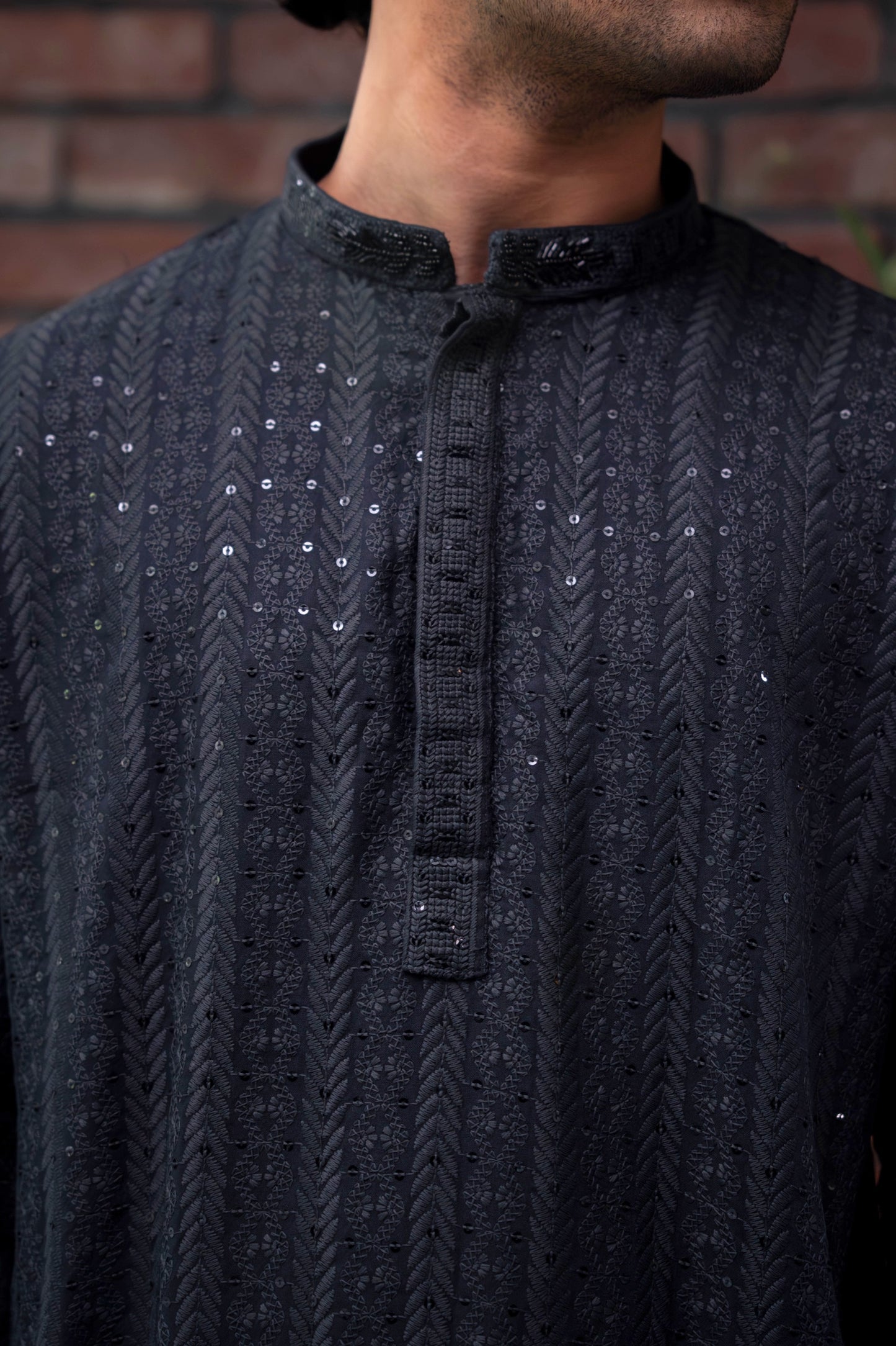 Reyaan Panjabi in Charcoal Blue
