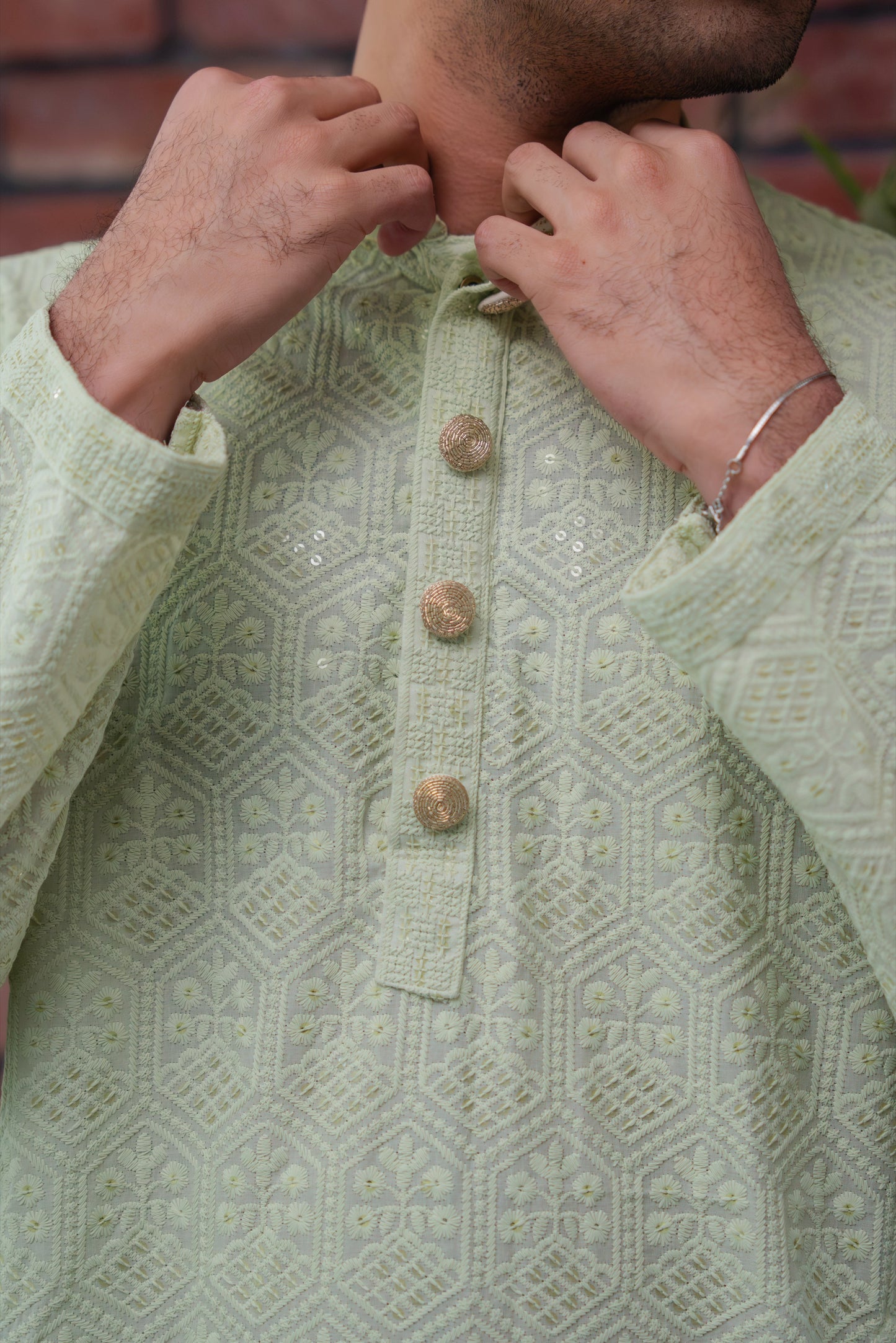 Ishaan Panjabi in Pastel Green