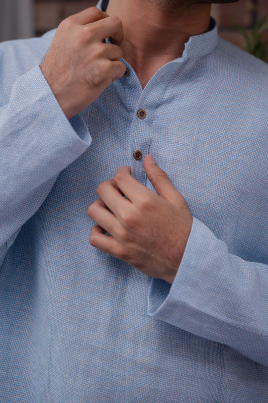 Naeel Contemporary Kurta in Light Blue