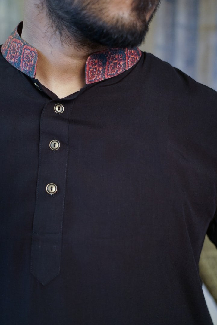 Obsidian Black Mughal Punjabi - Bosphorus Fashion Ltd.