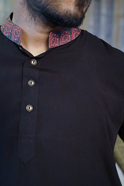 Obsidian Black Mughal Punjabi - Bosphorus Fashion Ltd.