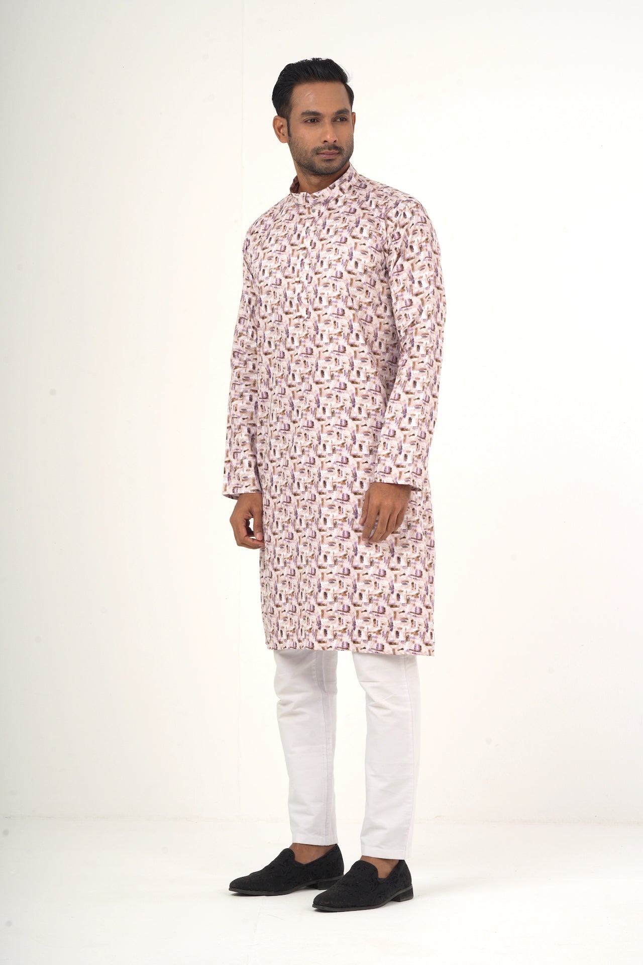 Lavender Colour Blocks Kurta - Bosphorus Fashion Ltd.