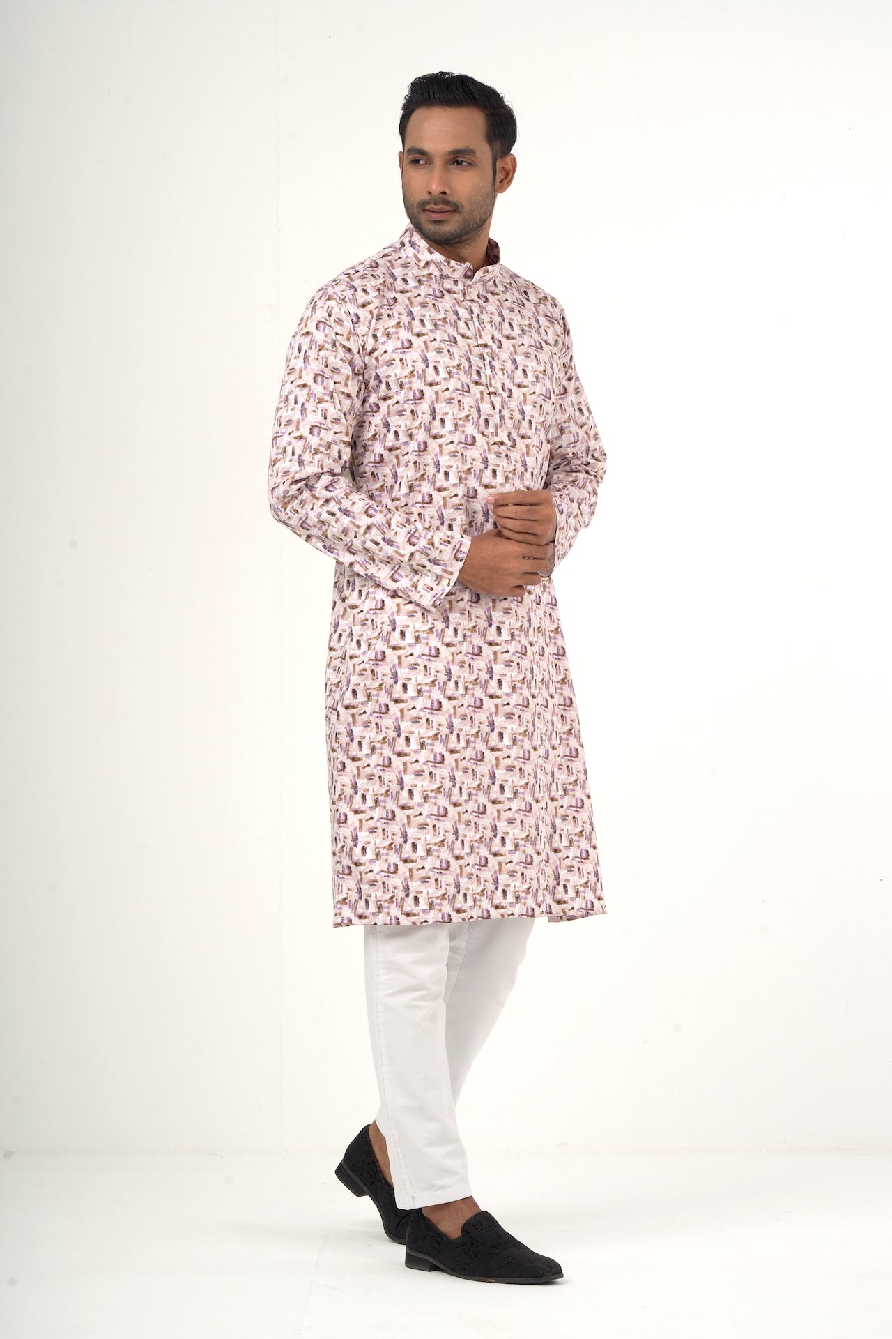 Lavender Colour Blocks Kurta - Bosphorus Fashion Ltd.