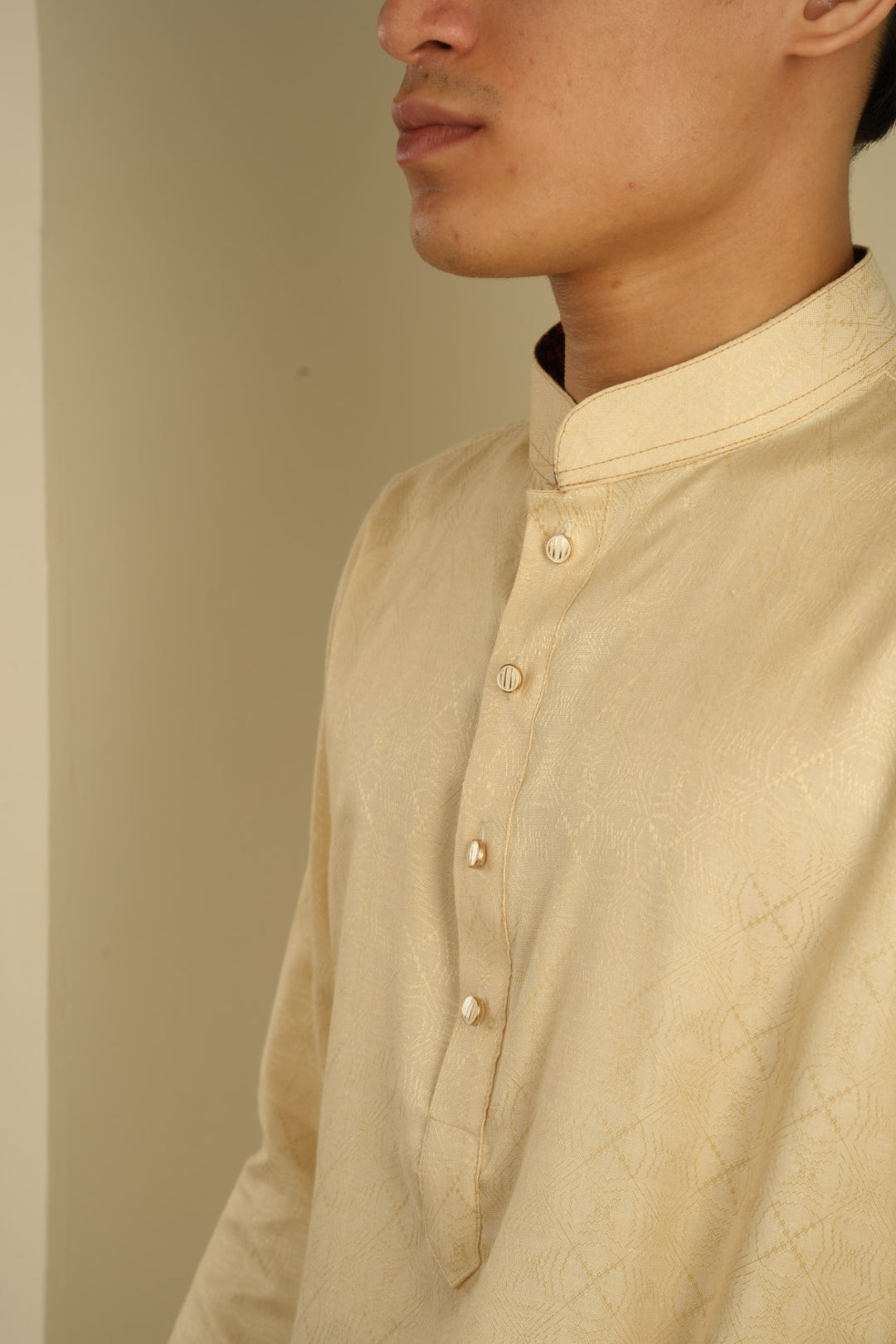Shahenshah Ivory Jacquard Kurta - Bosphorus Fashion Ltd.